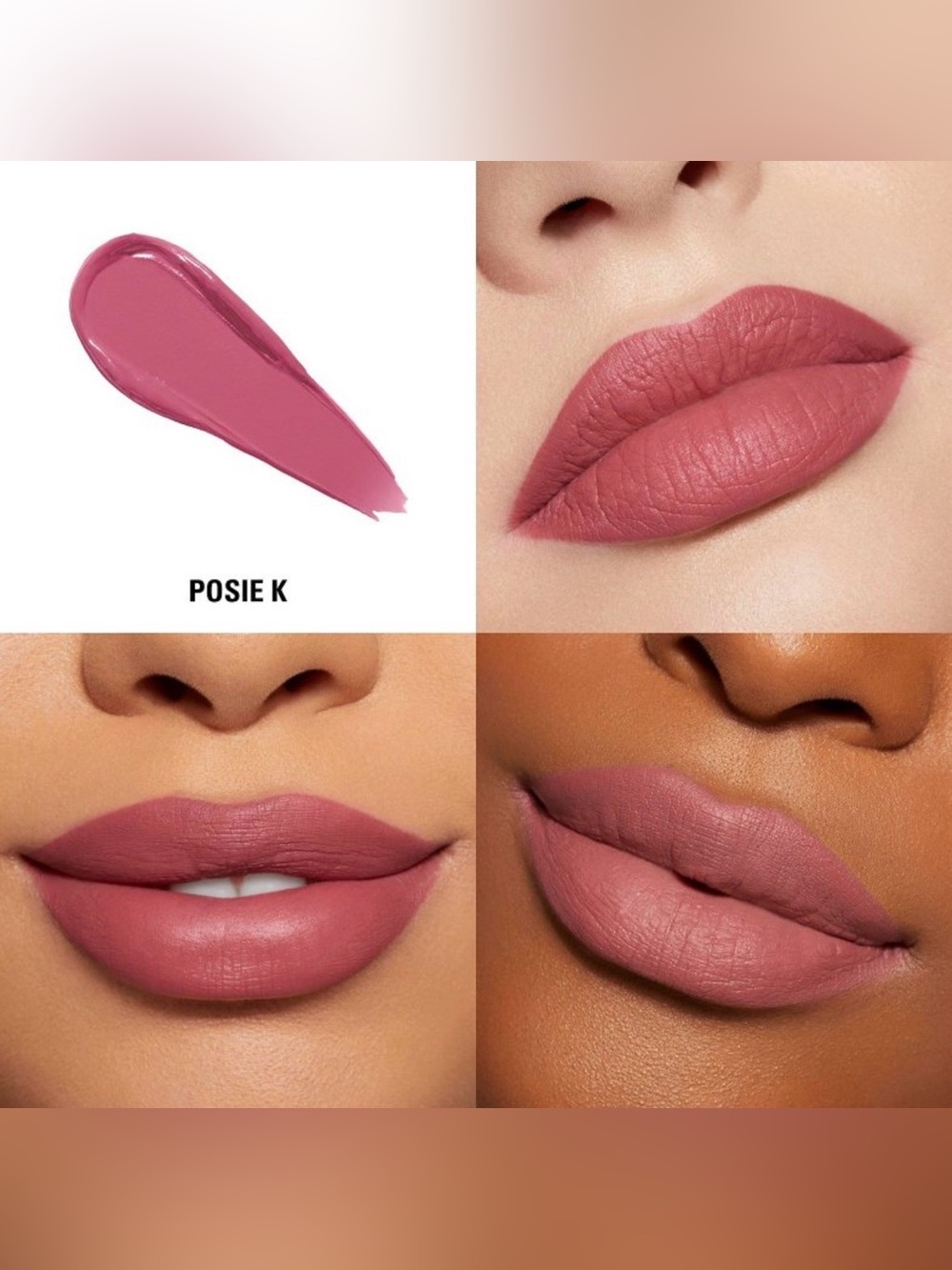 Kylie Cosmetics Velvet Liquid Lip Kit Posie K girly glam vegan clean beauty NWOT - Picture 3 of 7
